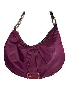 Marc By Marc Jacobs Pleated Shimmering Purple Nylon Shoulder Crossbody Bag